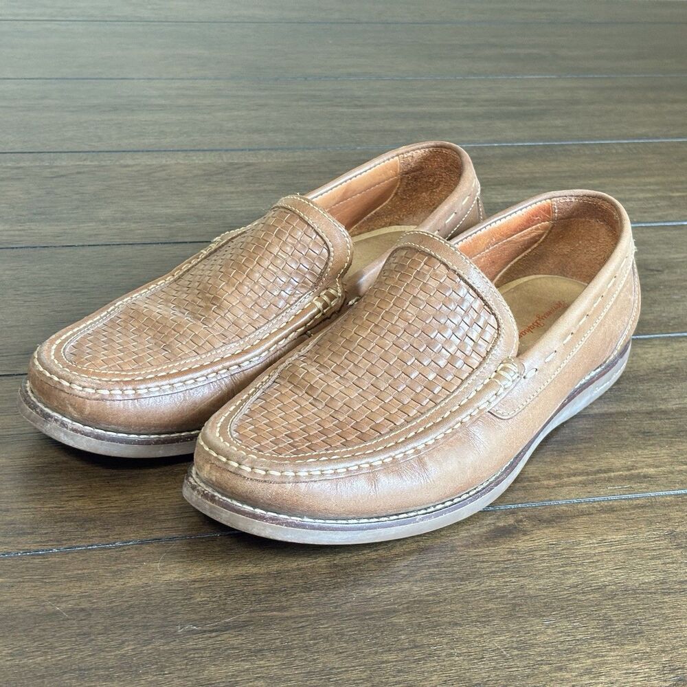 Tommy Bahama Brooks Woven Leather Slip-on Loafers Mens 10 M Brown